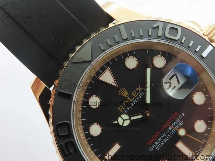 Black on 126655 Black 1:1 Bezel VS3235 Yacht-Master Edition Best Rubber Strap Ceramic RG 3EF 0415